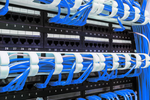 patch panel in a structured cabling infrastructure